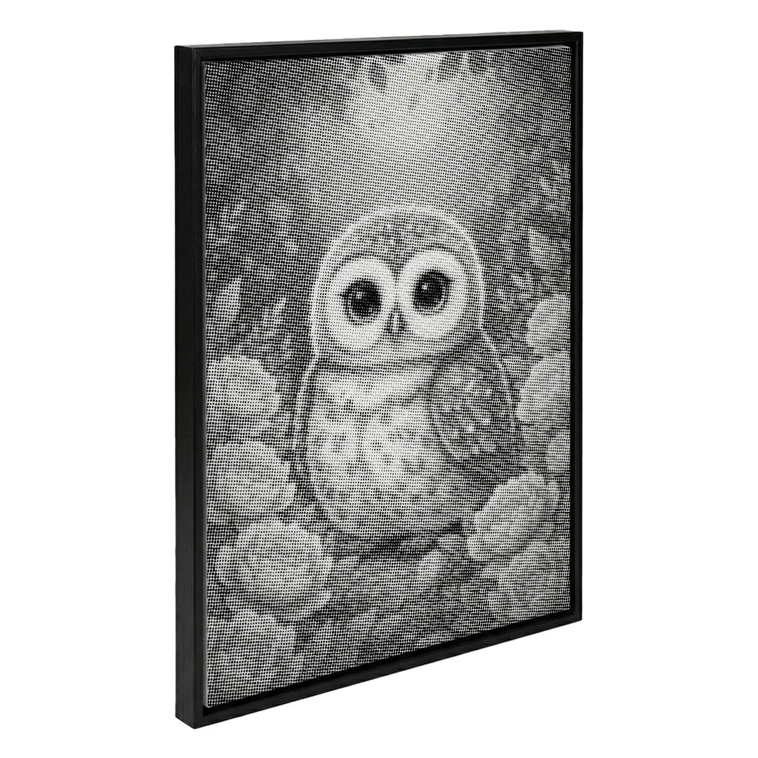 Baby Owl med blommor Dot målning