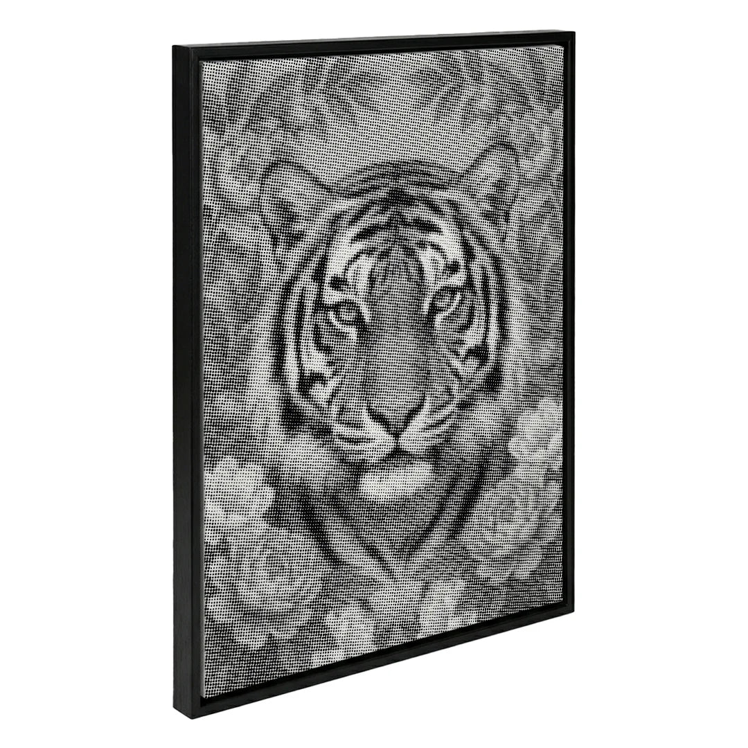 Tiger på blommor Dot målning