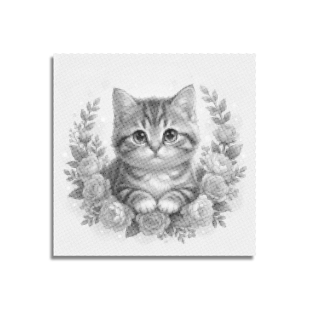 Katt med blommor 2 Dot målning