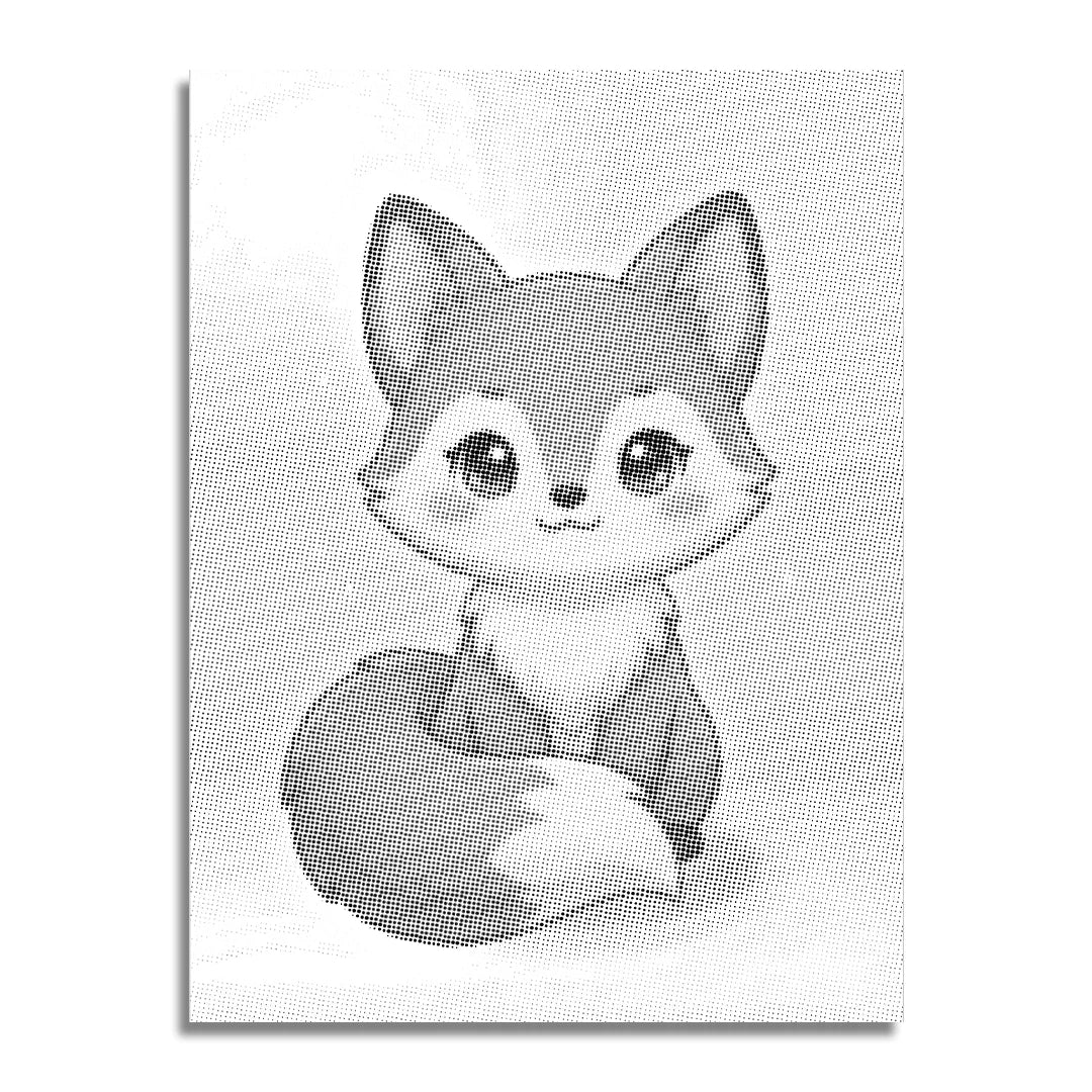 Söt Fox Dot målning