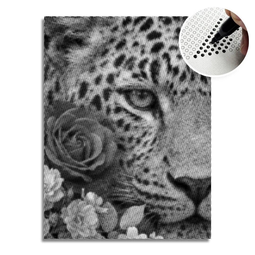 Botanisk Panther Dot Målning