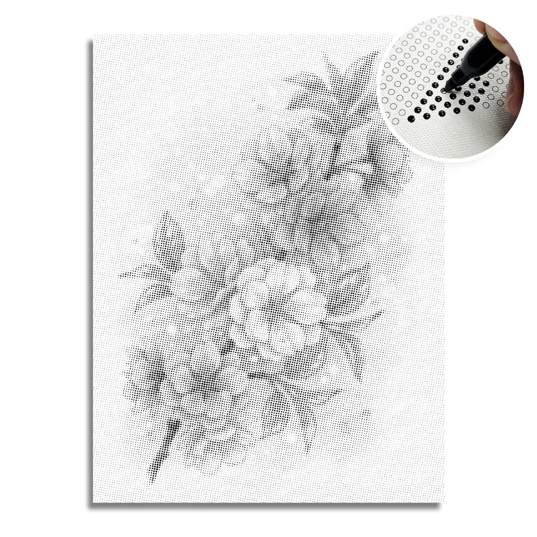 Lyxig målning med blommor