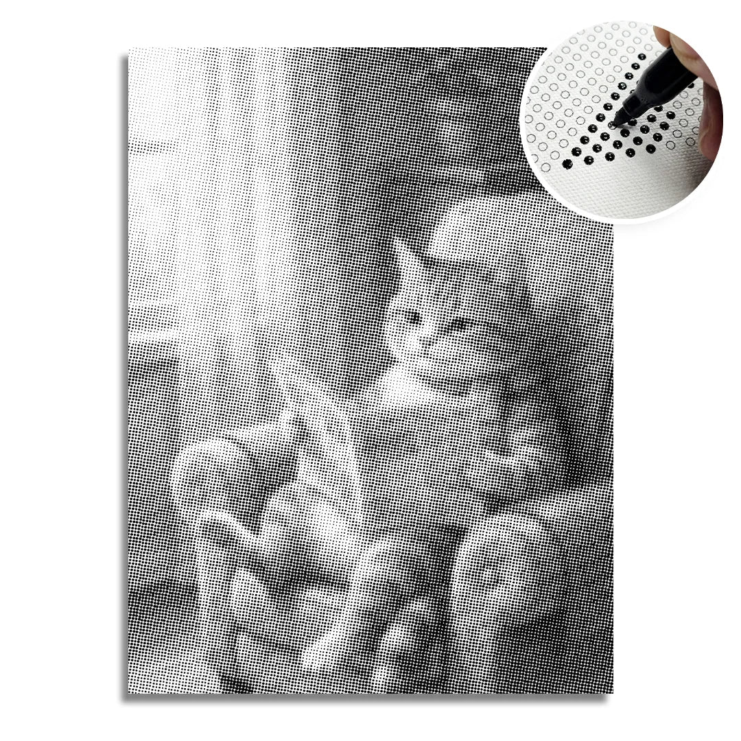 Katt på en soffa Prickmålning