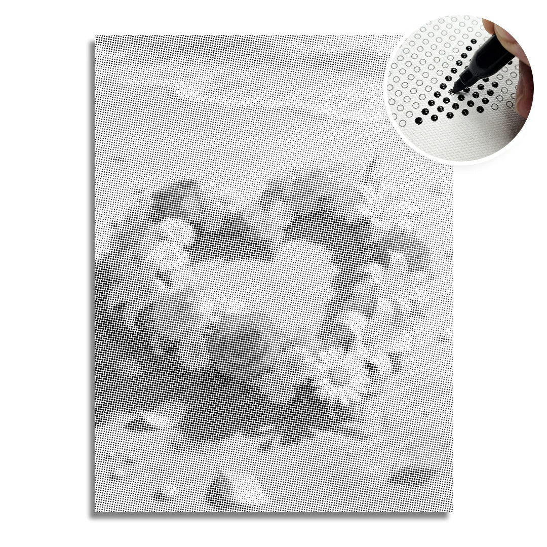 Blommor på stranden prickmålning