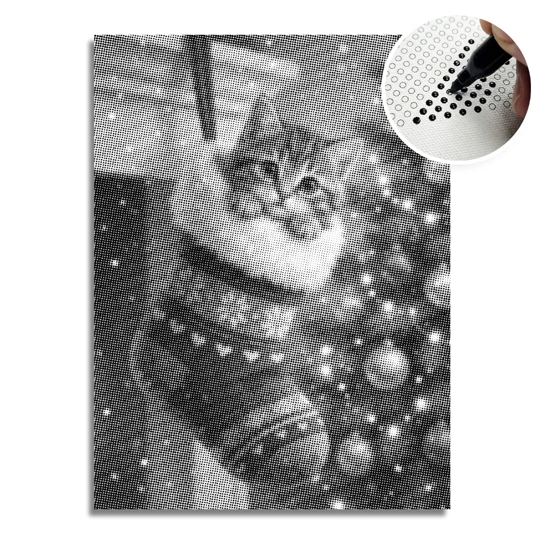 Kattunge i en julsockprickmålning