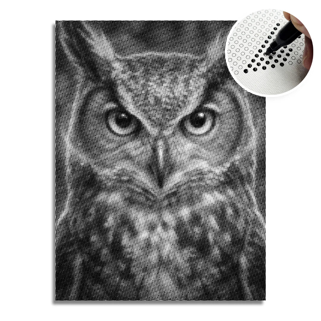 Arg Owl Dot Målning