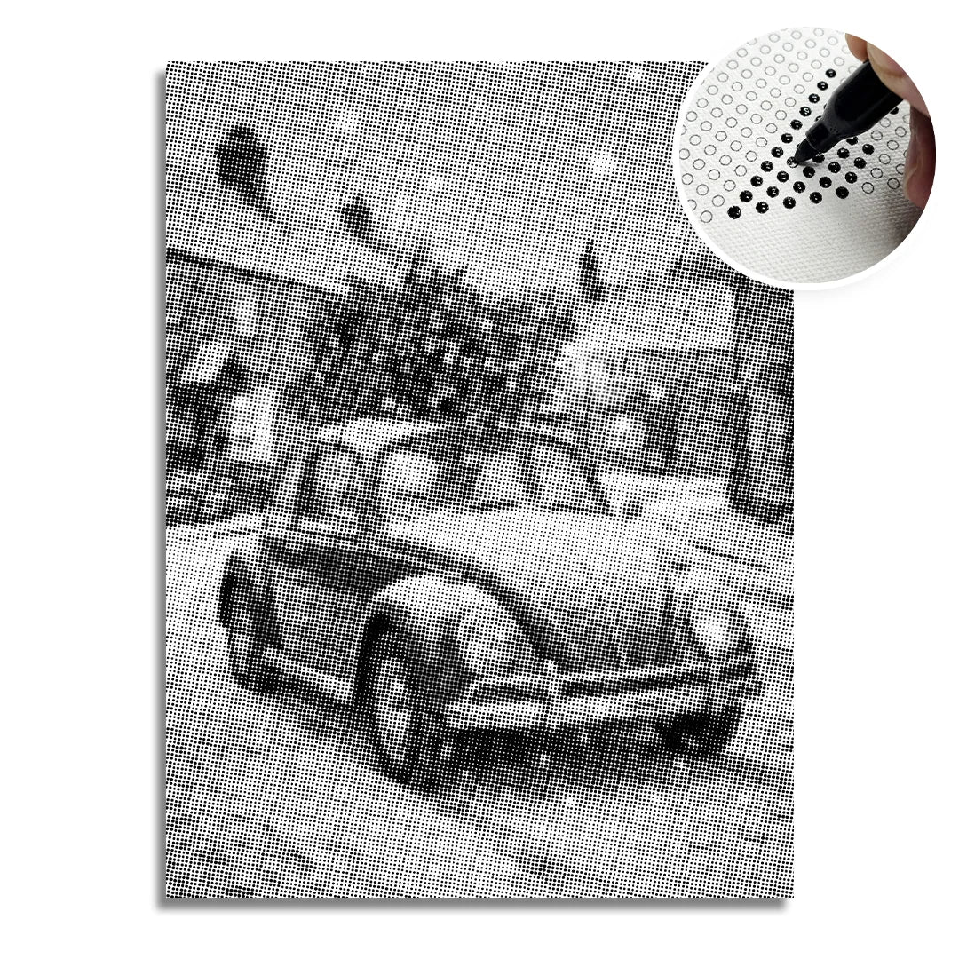 VW med julgranspricksmålning