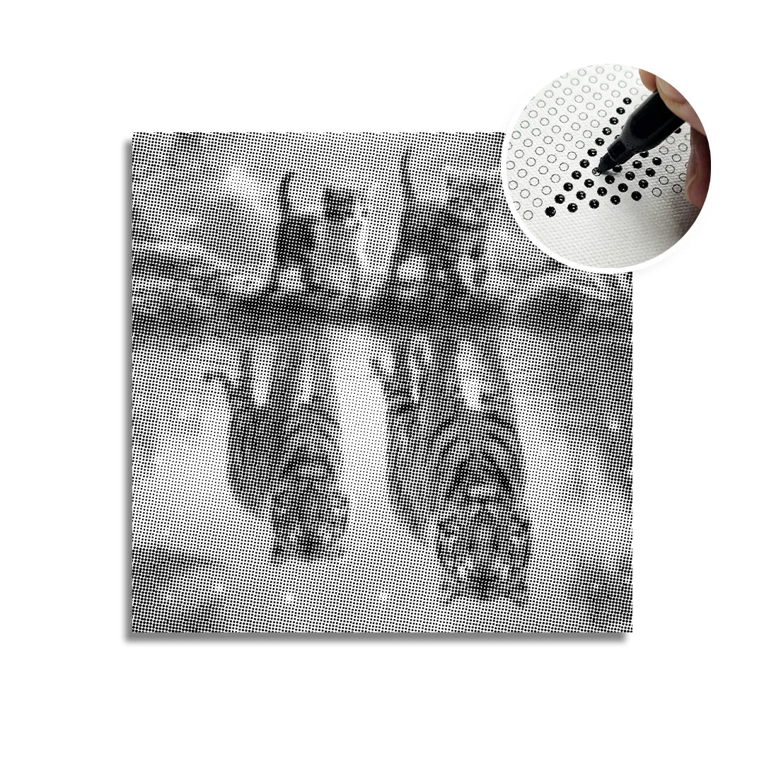 2 kattungar Reflection Dot Painting