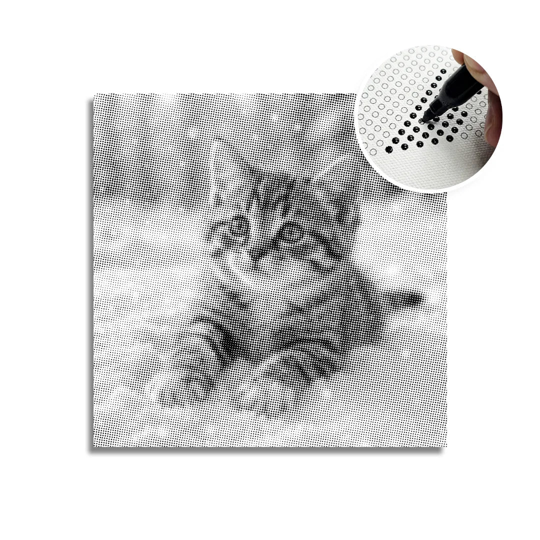 Kattunge i snöprickmålningen