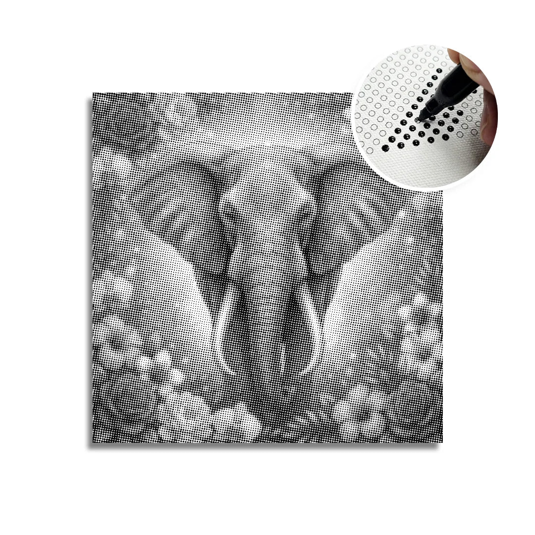 Elefant med blommor Dot målning