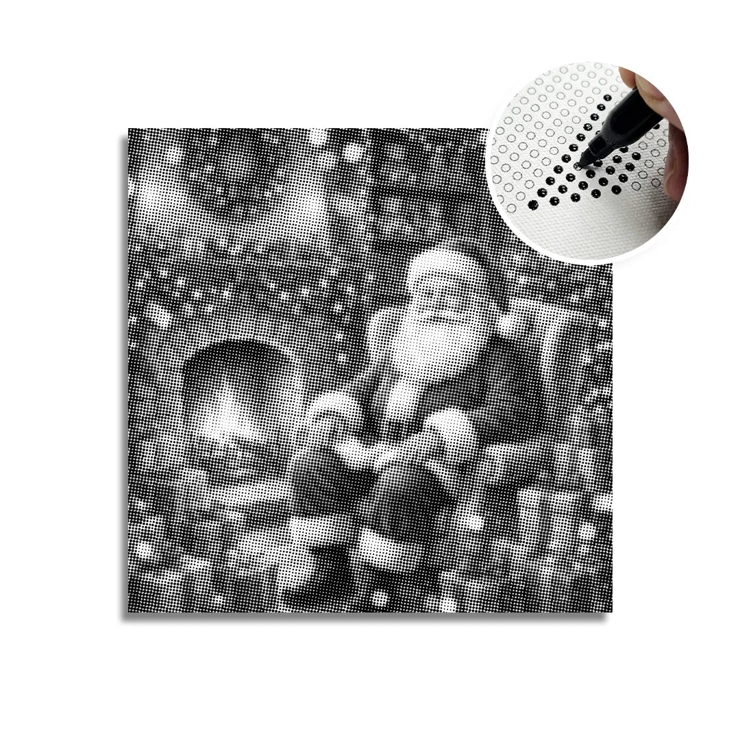 Jultomten med gåvor Dot målning