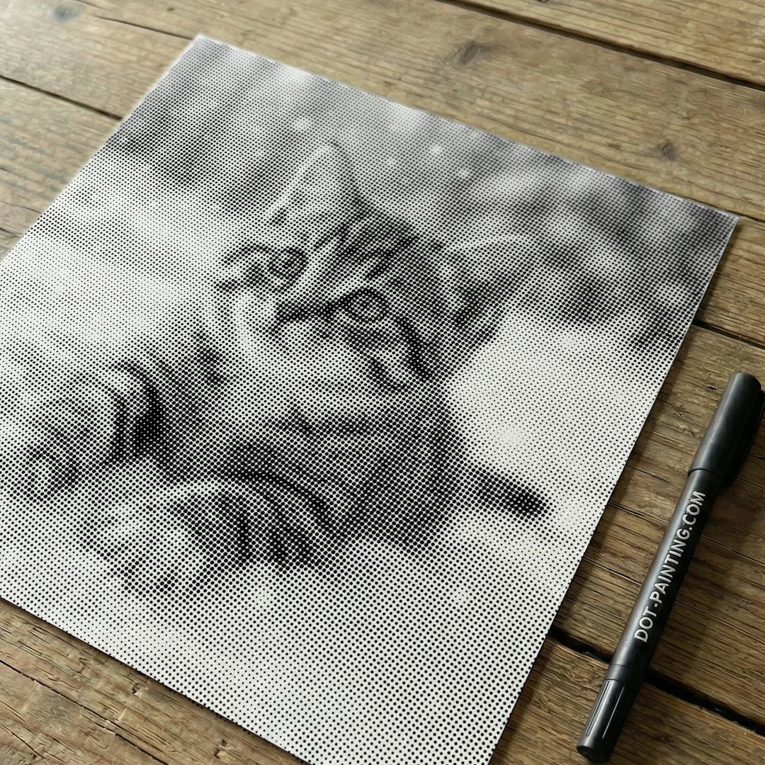 Kattunge i snöprickmålningen