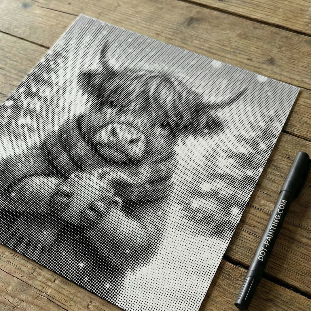 Skotsk Highlander Dot Painting