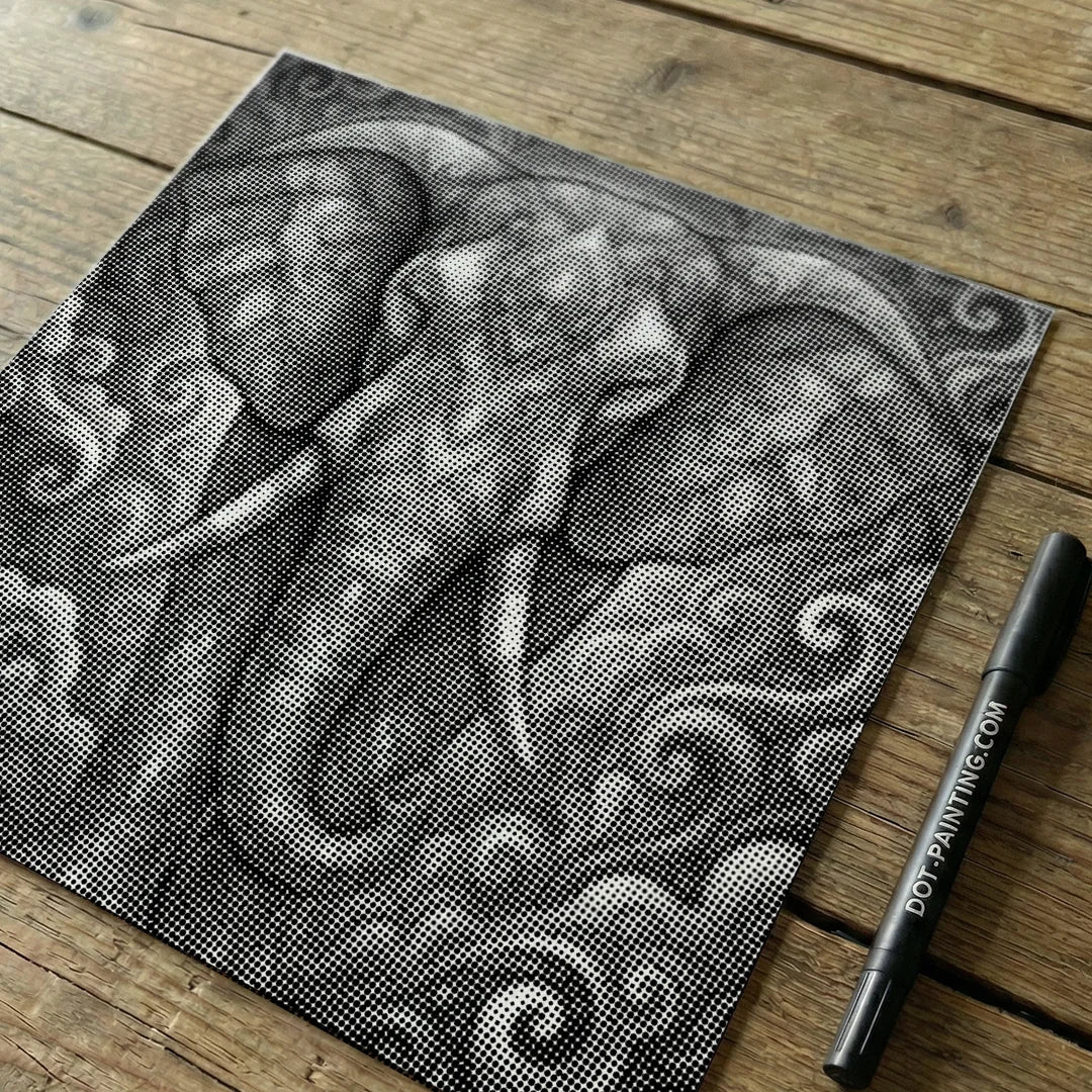 Målning för elefant på en molnprick