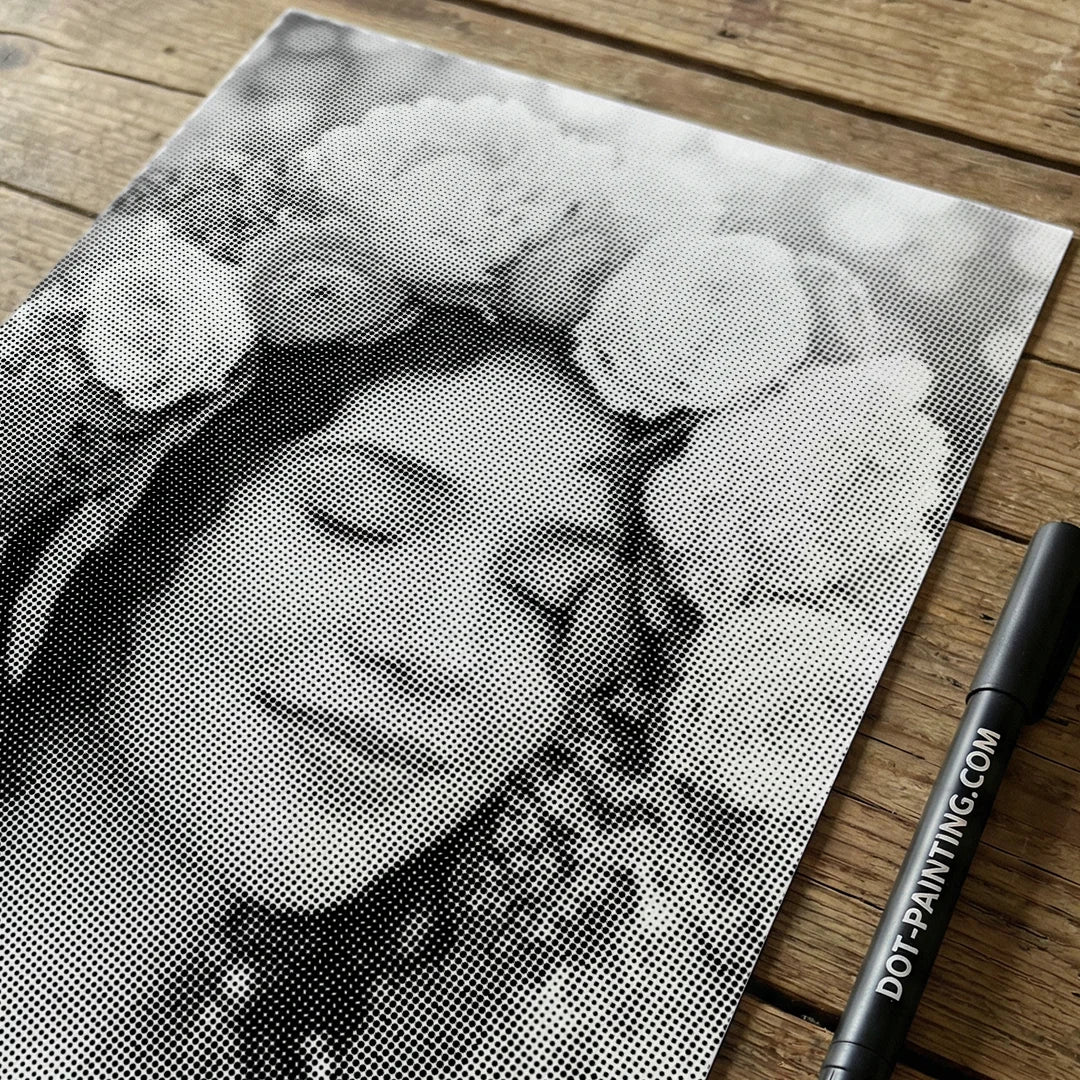 Kvinnor med blommor 2 dot målning