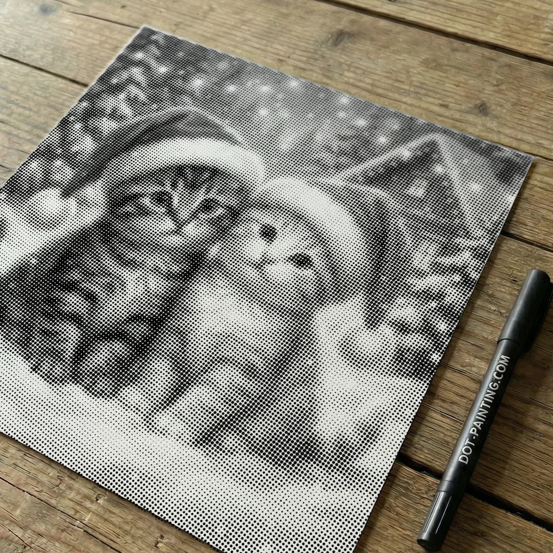 Målning för julkattungeprickar