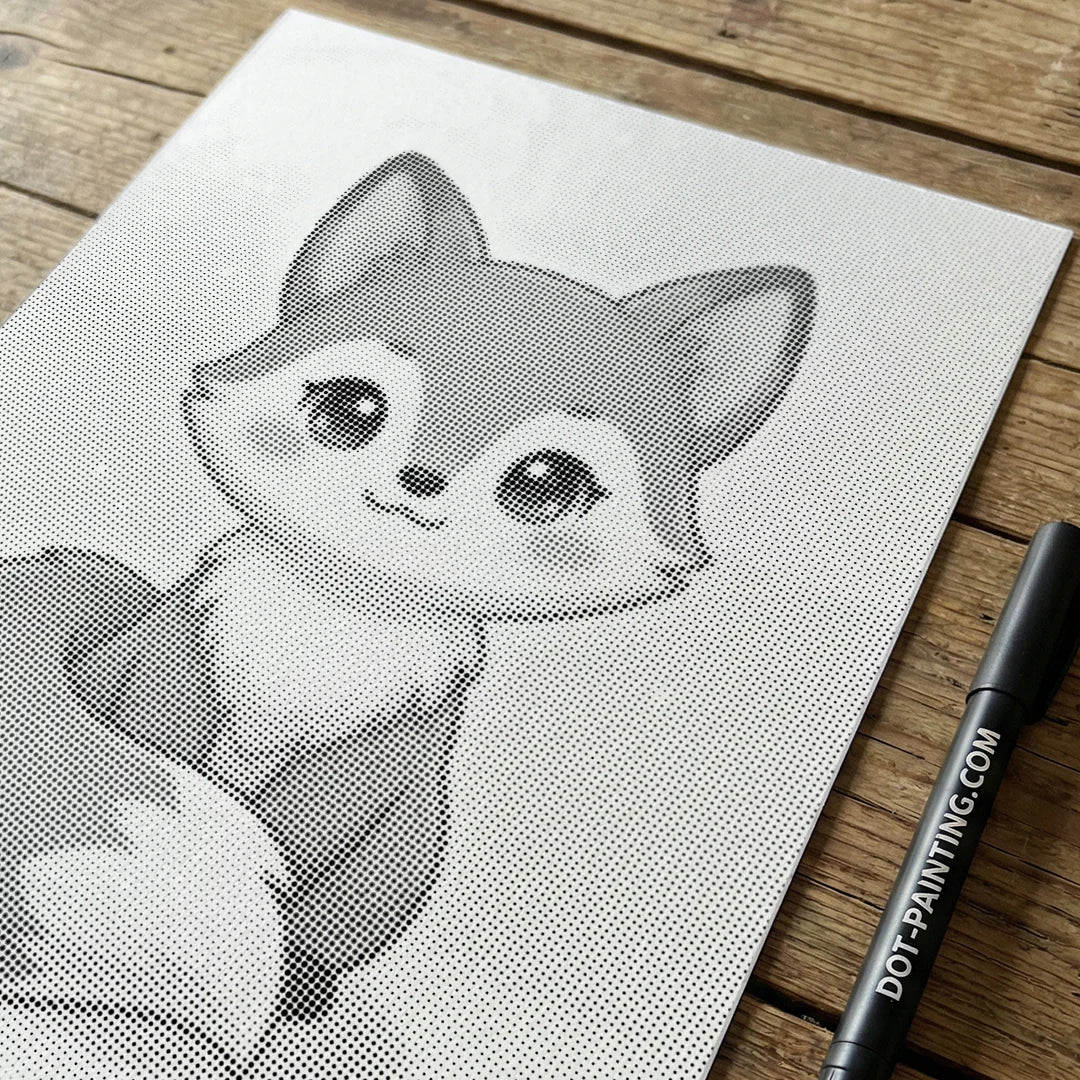 Söt Fox Dot målning
