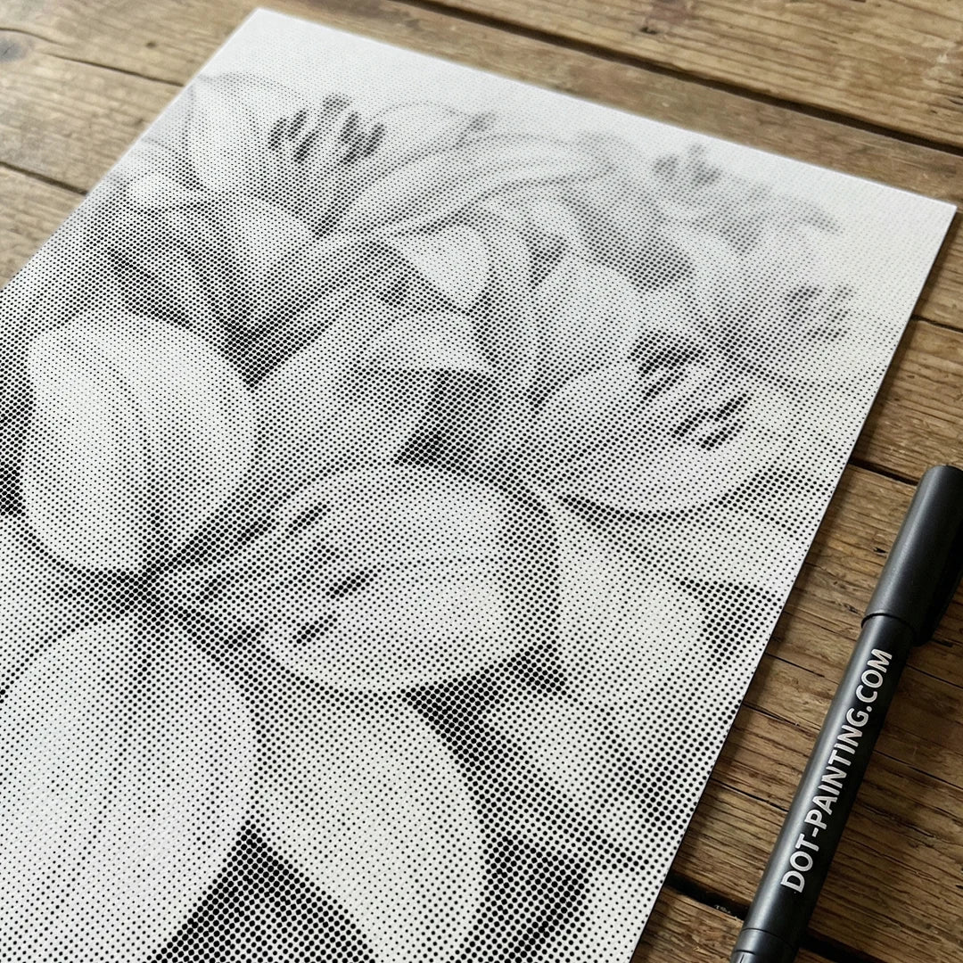 Glittrande Flower Dot Målning