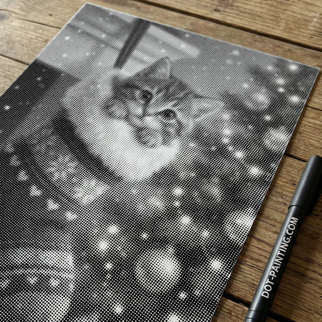 Kattunge i en julsockprickmålning
