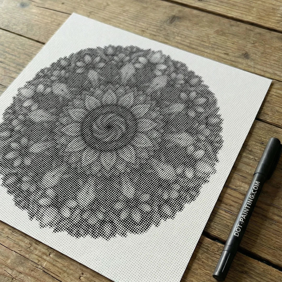 Mandala med blommor Dot målning