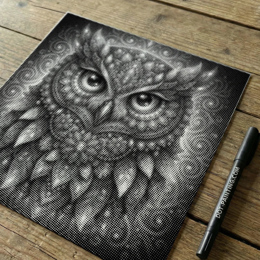 Uggla Mandala Dot Målning