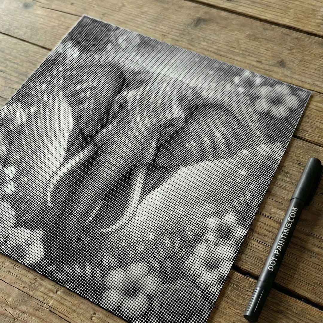 Elefant med blommor Dot målning