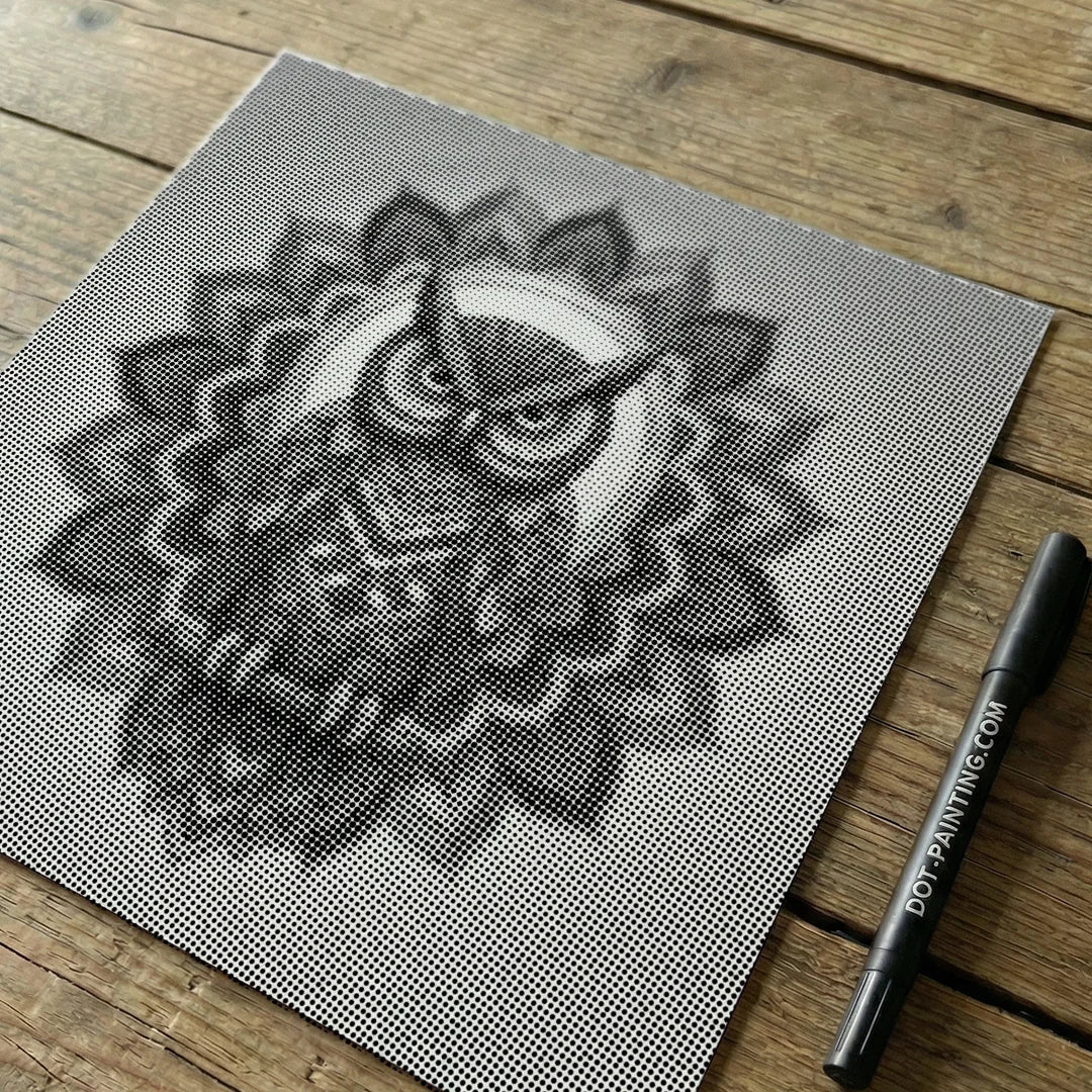 Owl Mandala 3 Dot Målning