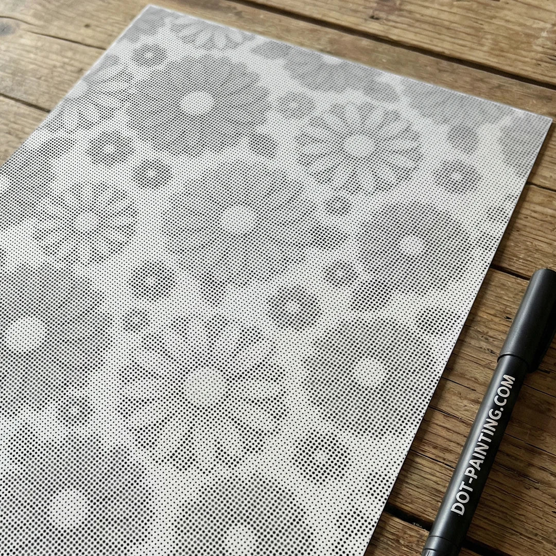 Minimalistisk Blommor Dot Målning