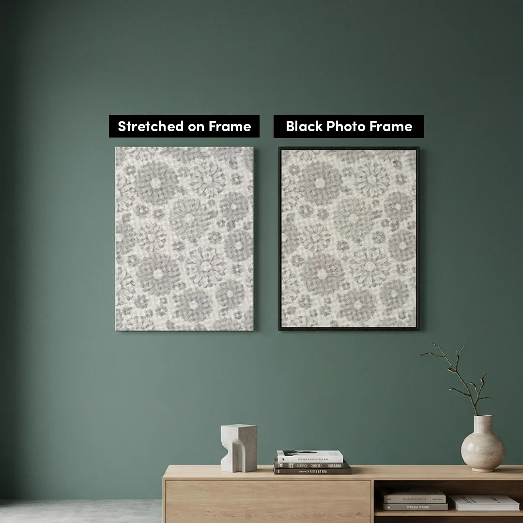 Minimalistisk Blommor Dot Målning