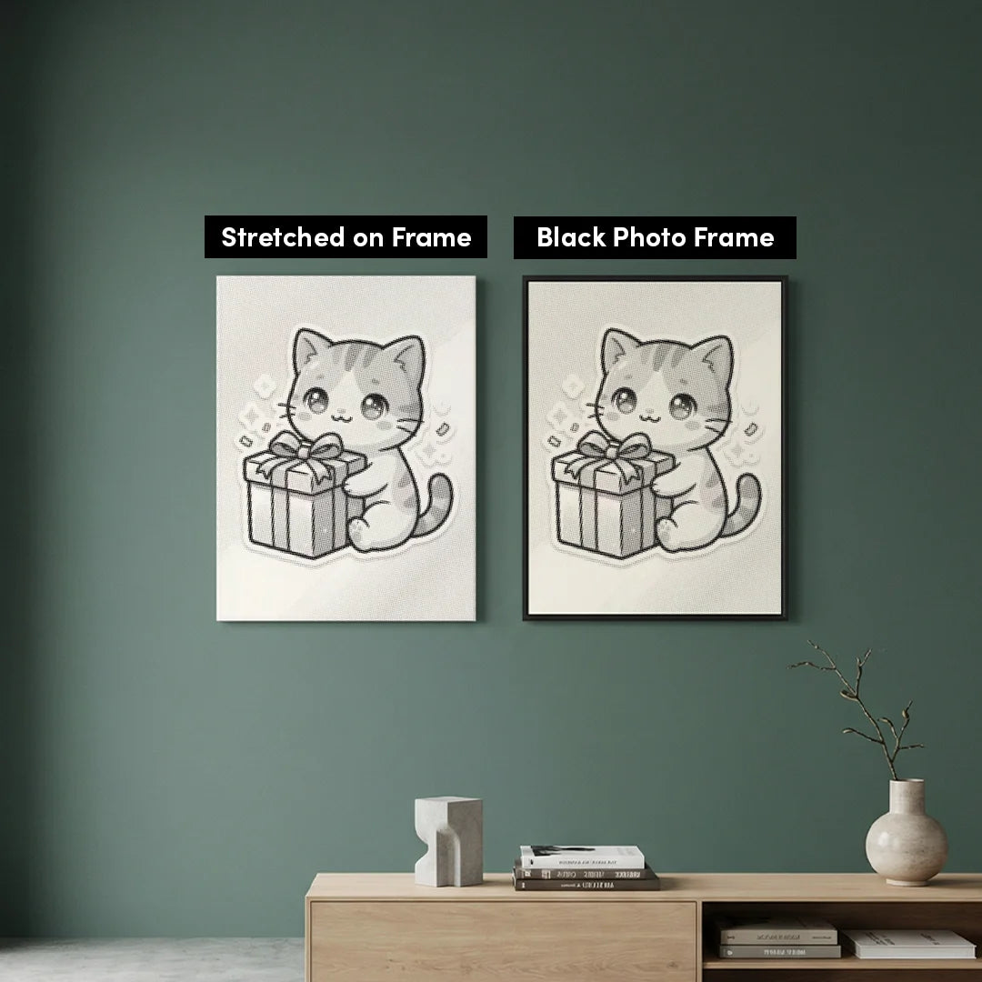 Katt med presentprickmålning
