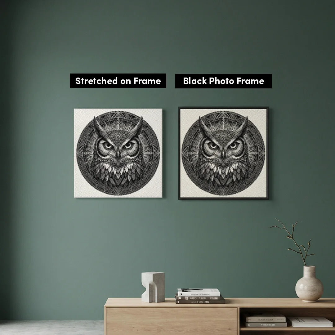 Uggla Mandala Dot Målning