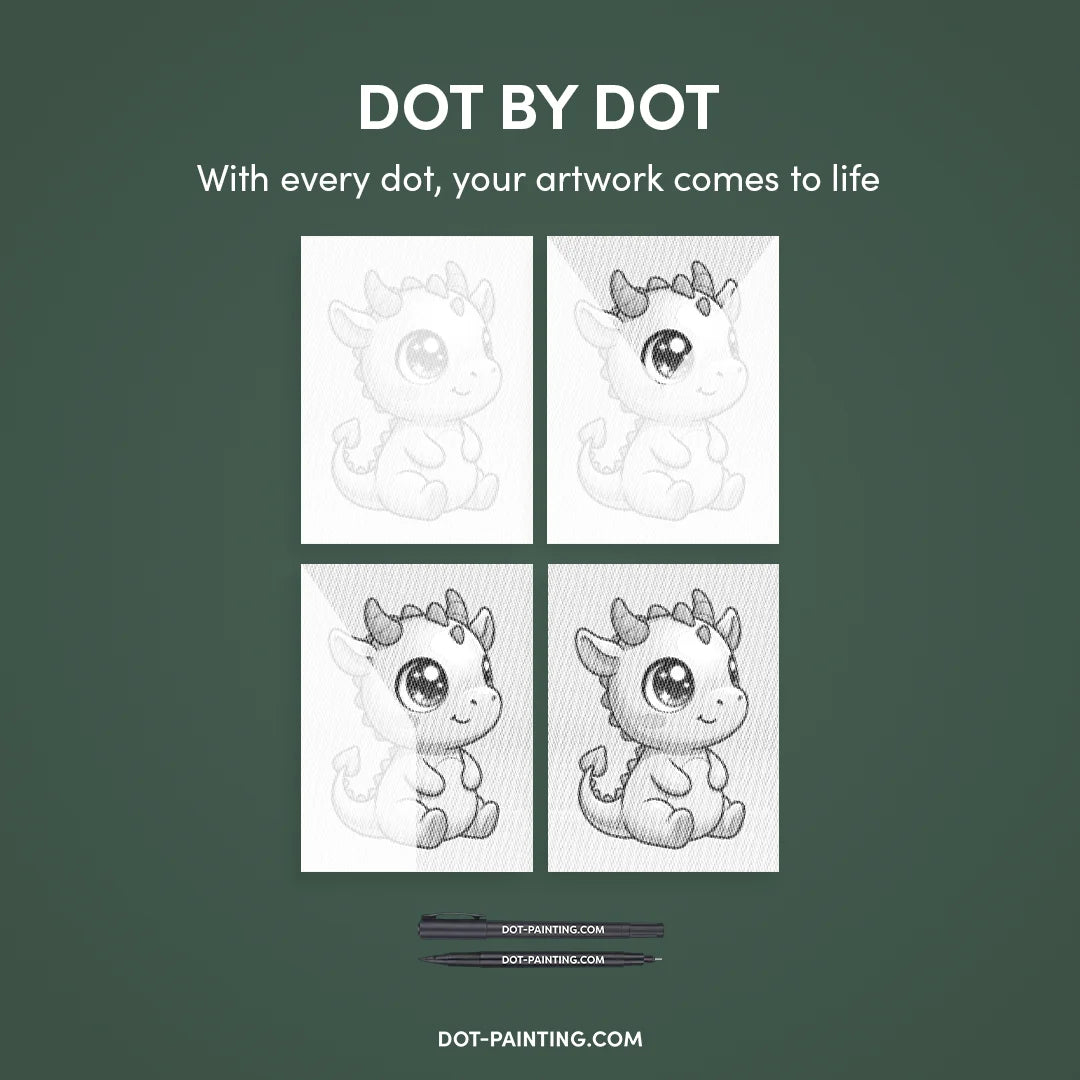 Baby Dragon Dot Målning