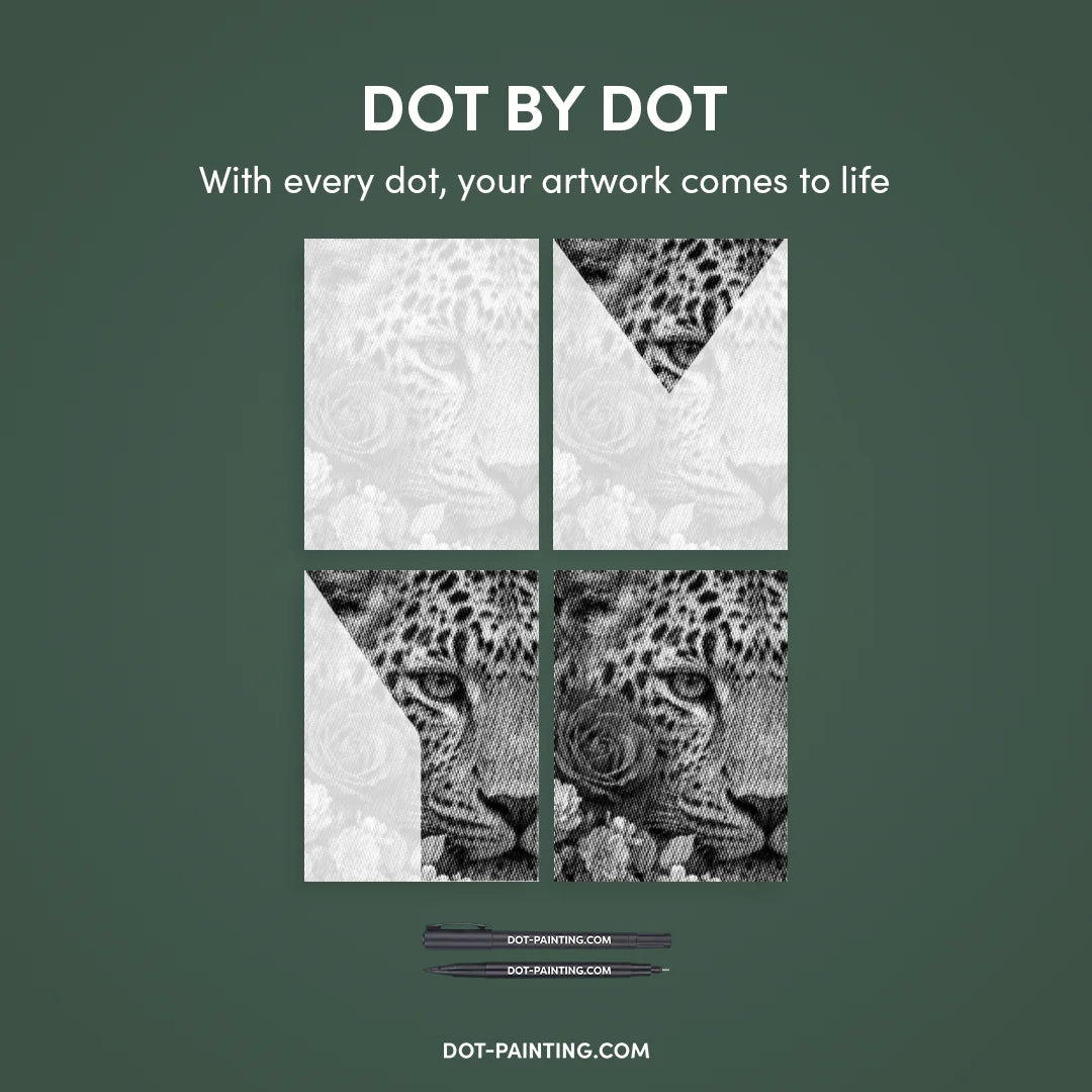 Botanisk Panther Dot Målning