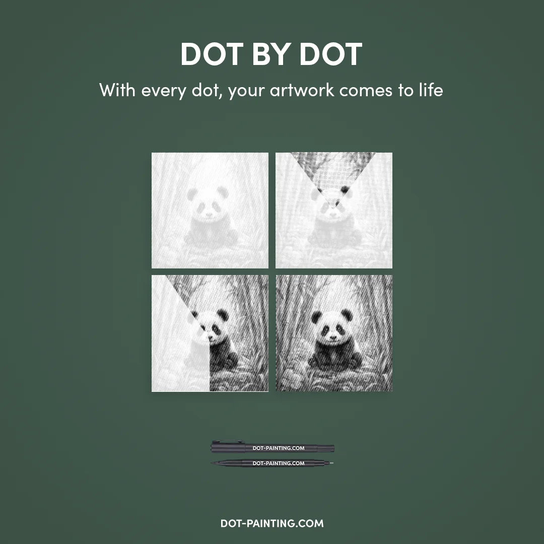 Panda Dot Målning