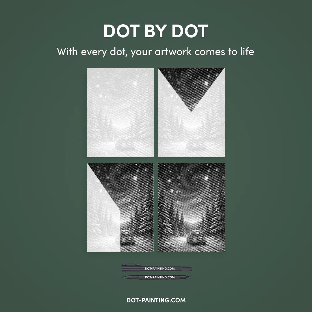 Magisk vinternatt prickmålning