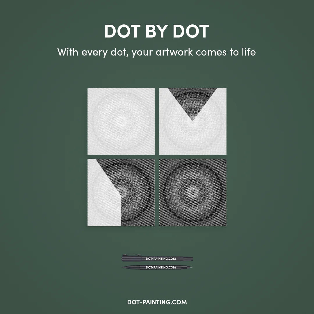 Mandala 12 Dot Målning