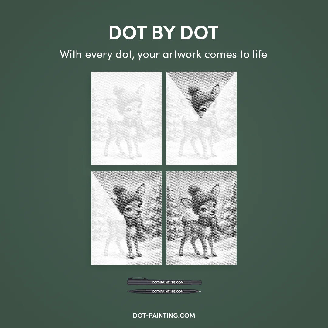 Söt Ren Dot Målning