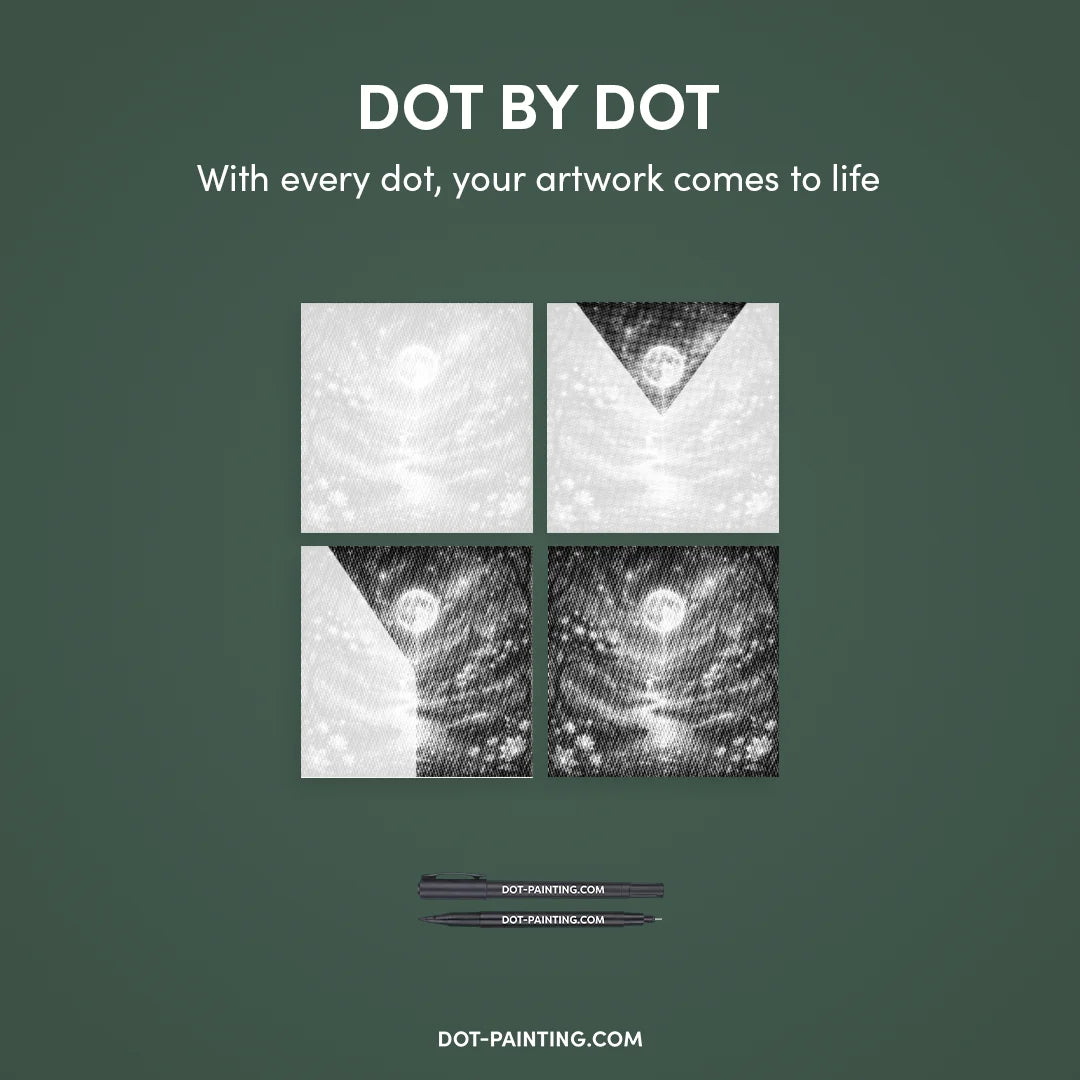 Drömlandskap prickmålning