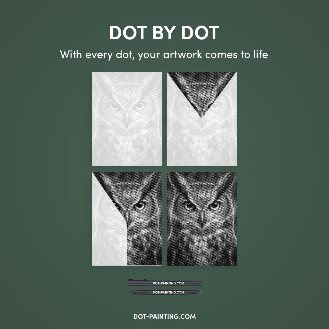 Arg Owl Dot Målning