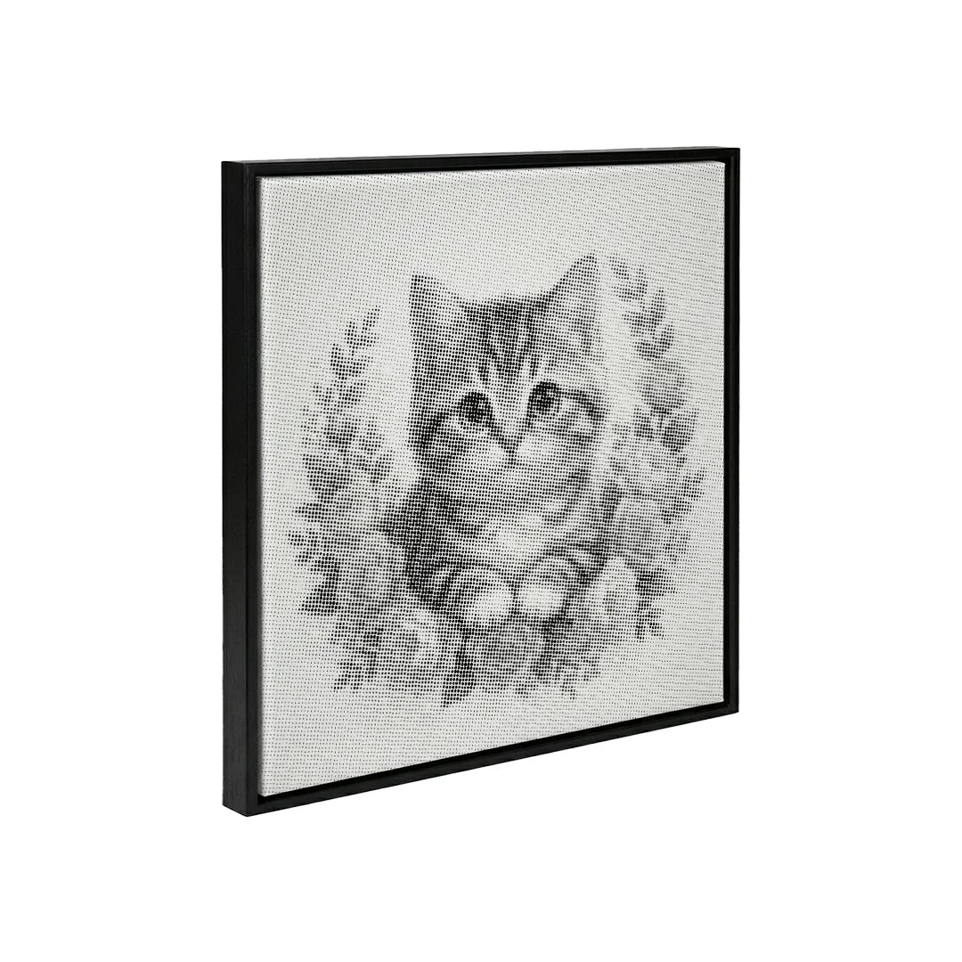 Katt med blommor 2 Dot målning