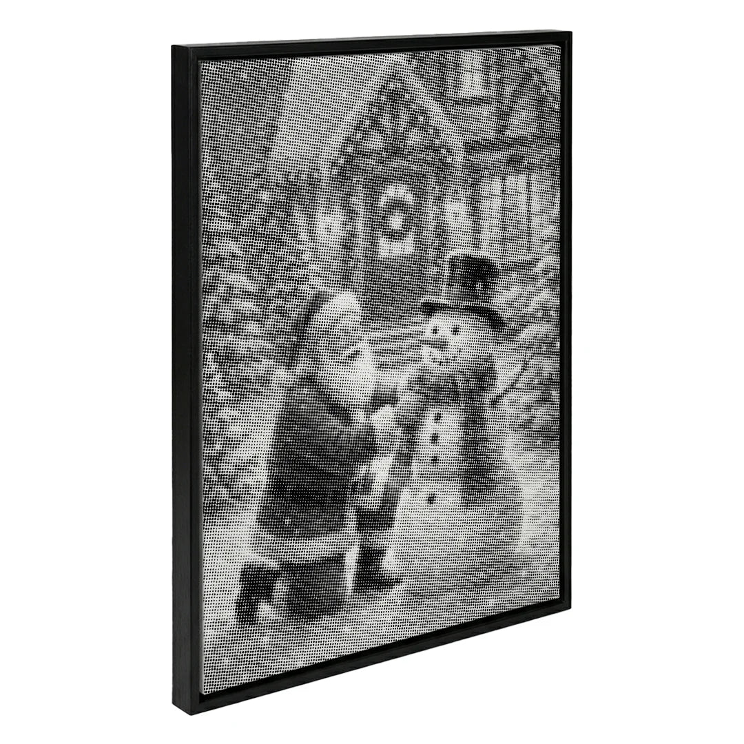 Jultomten med snögubbeprickmålning
