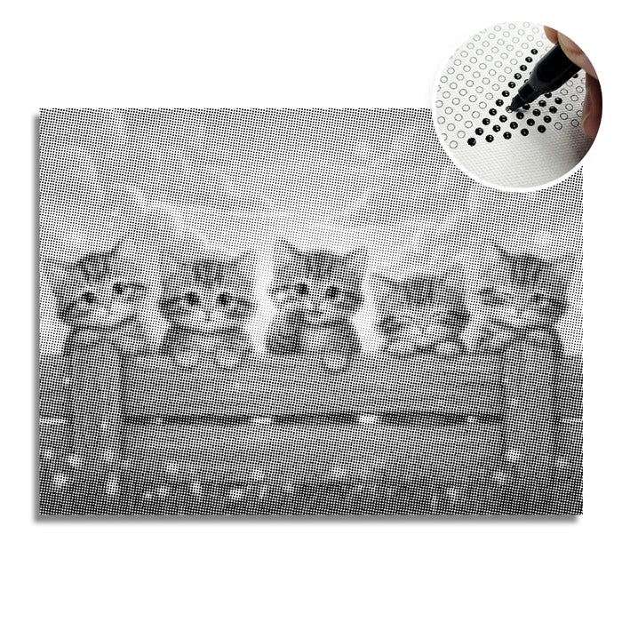 Kattungar på staketet Dot målning