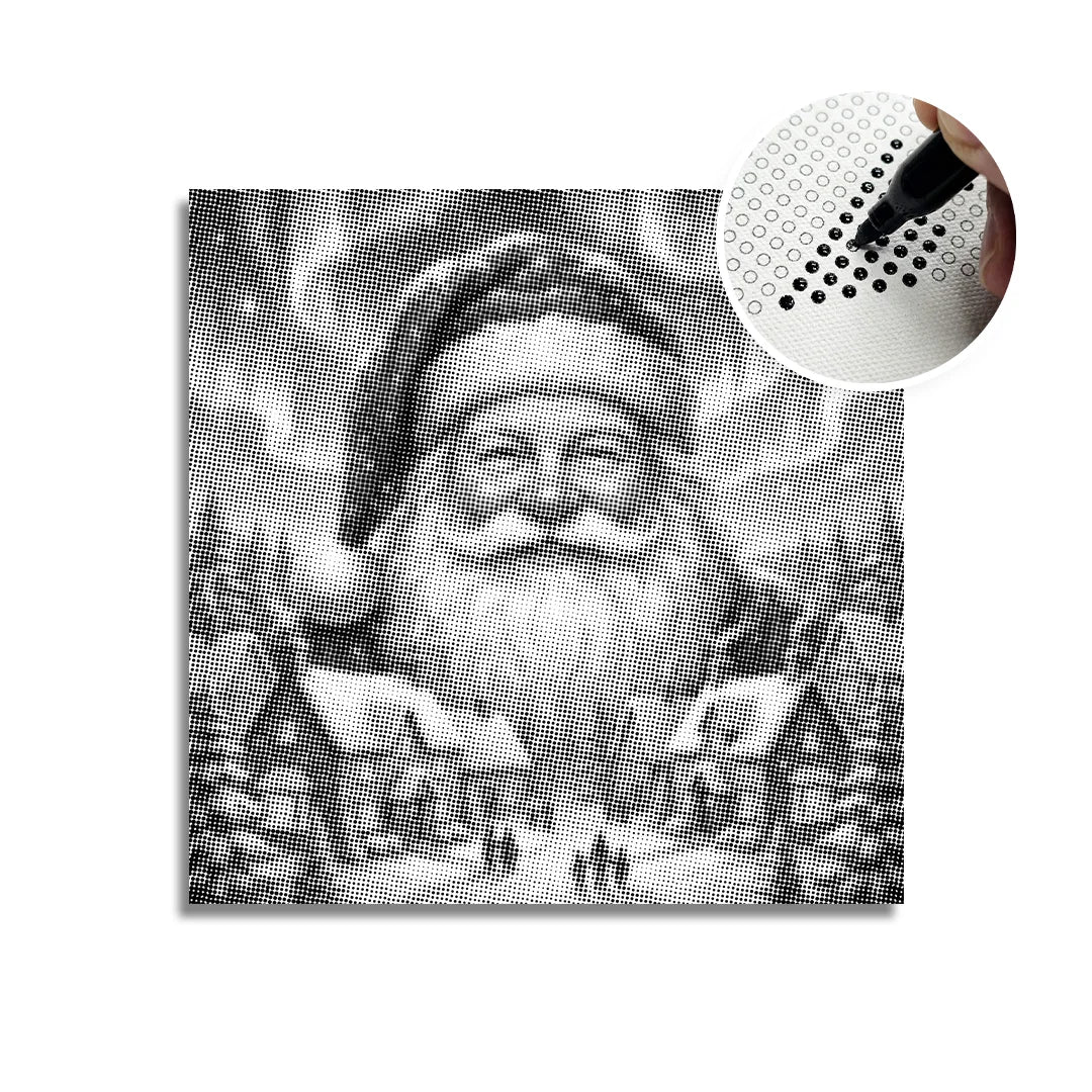 Julbyn prickmålning