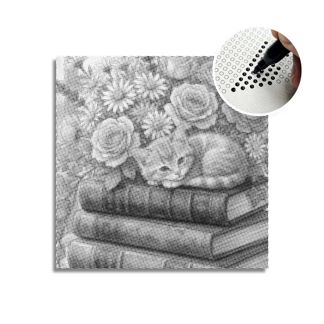 Katt på en bok Prickmålning