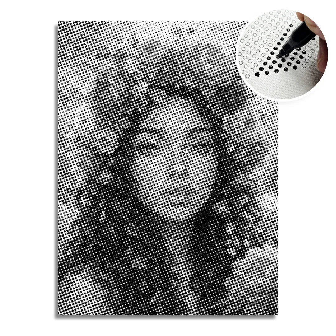 Kvinnor med blommor Dot målning