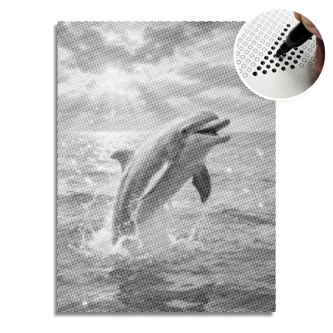 Hoppande delfinprickmålning