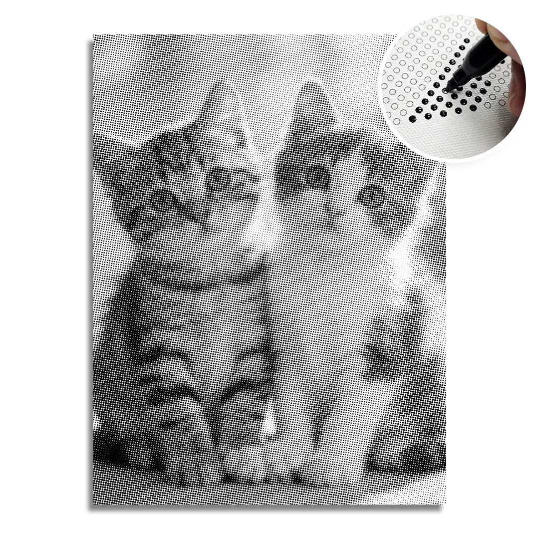 Kattungar prickmålning