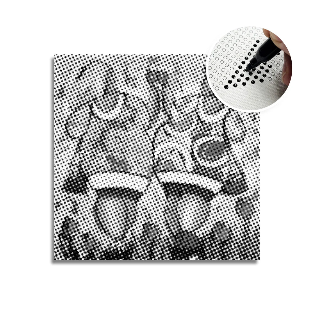 Glada damer Toast Dot Målning