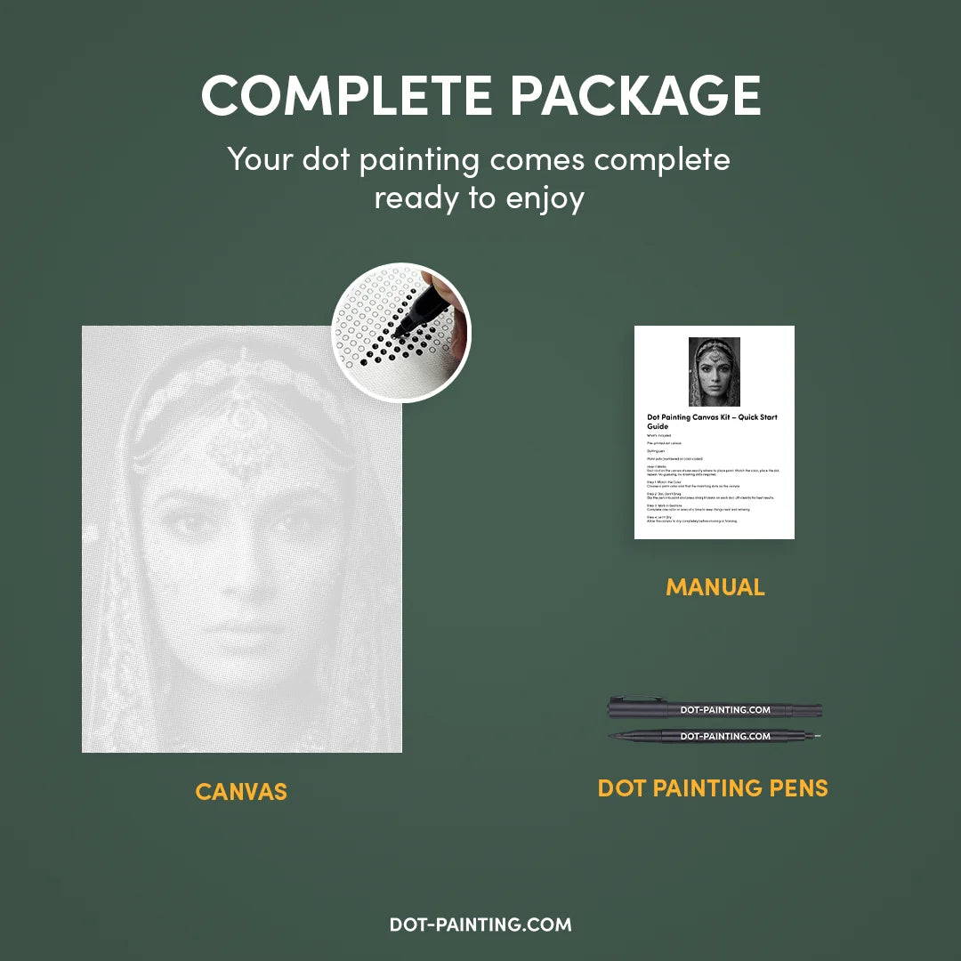 Indisk kvinna prickmålning