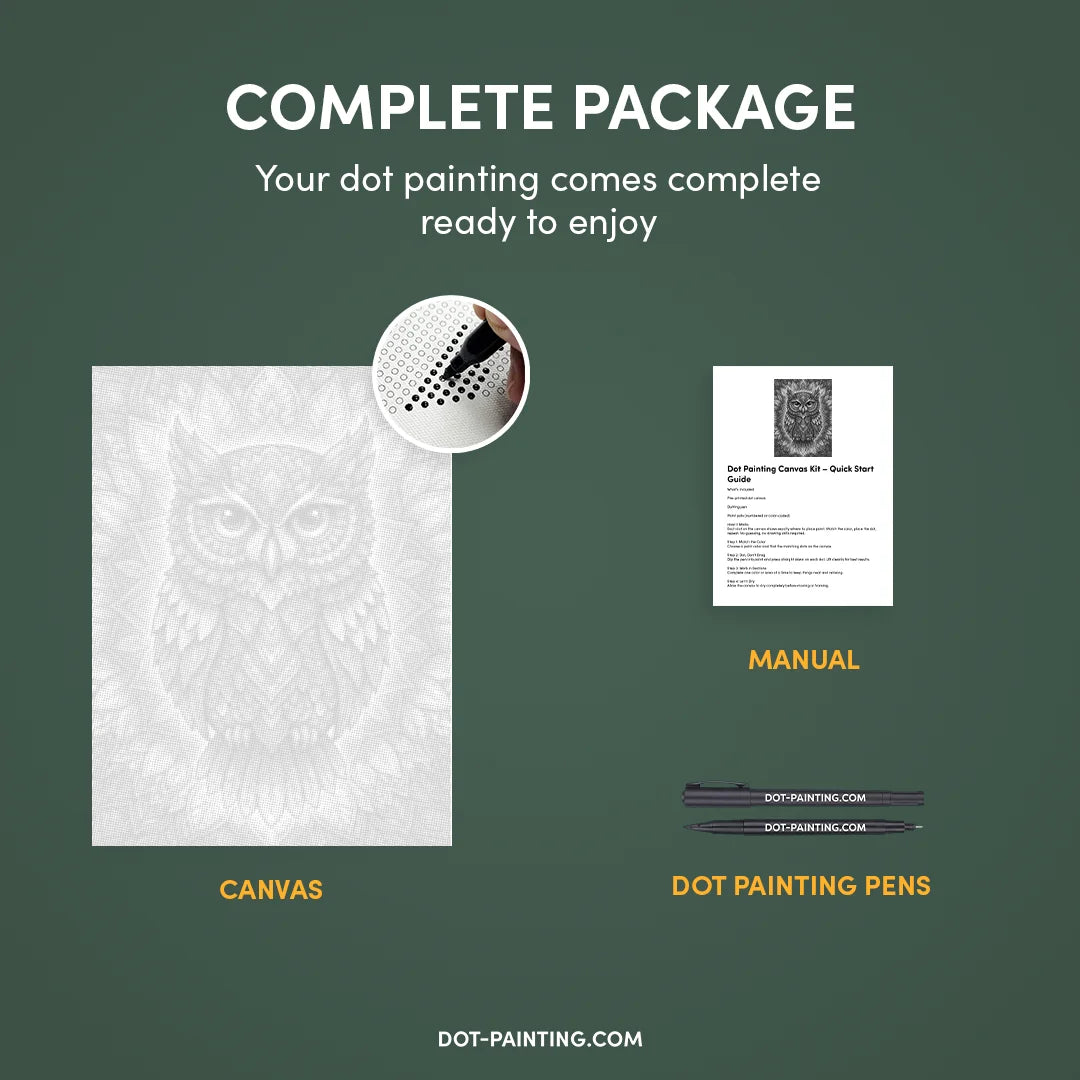 Owl Mandala 2 Dot Målning